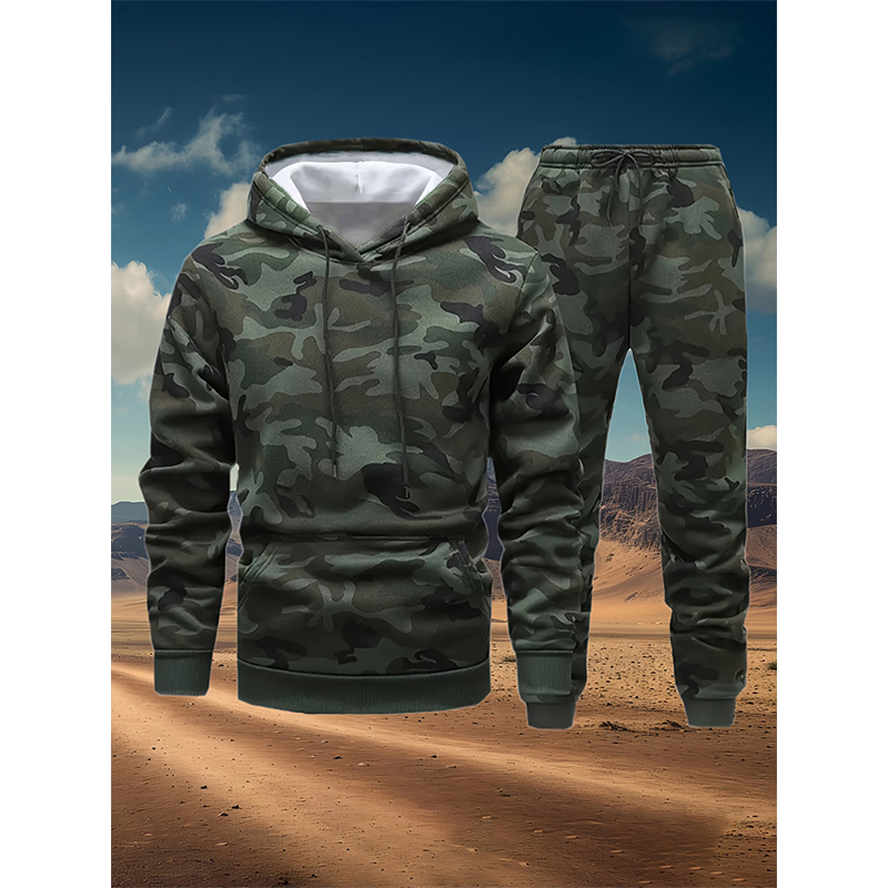 Winter Clothing For Women - Sonbahar Kamuflaj 3D Baskı Kapüşonlu Üstler